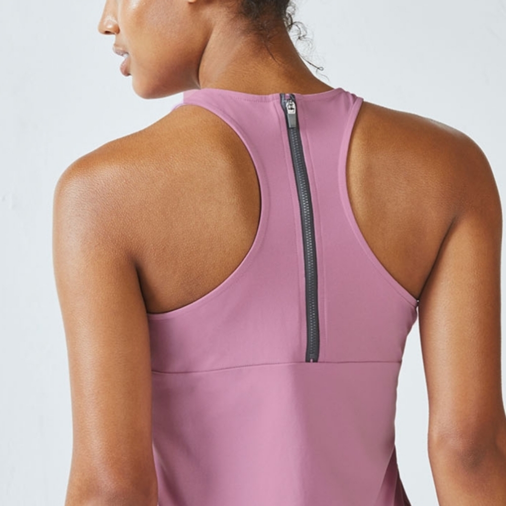 Flabetics Elisa Racer Tank Zip to It Lilac M c